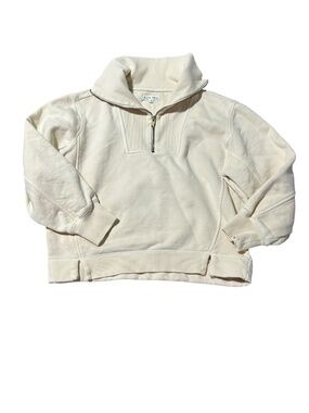 Alex Mill Cream Half-Zip Funnel Neck Sweatshirt